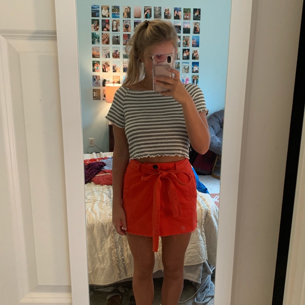 Off the shoulder roused shirt!